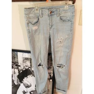 Light wash denim jeans